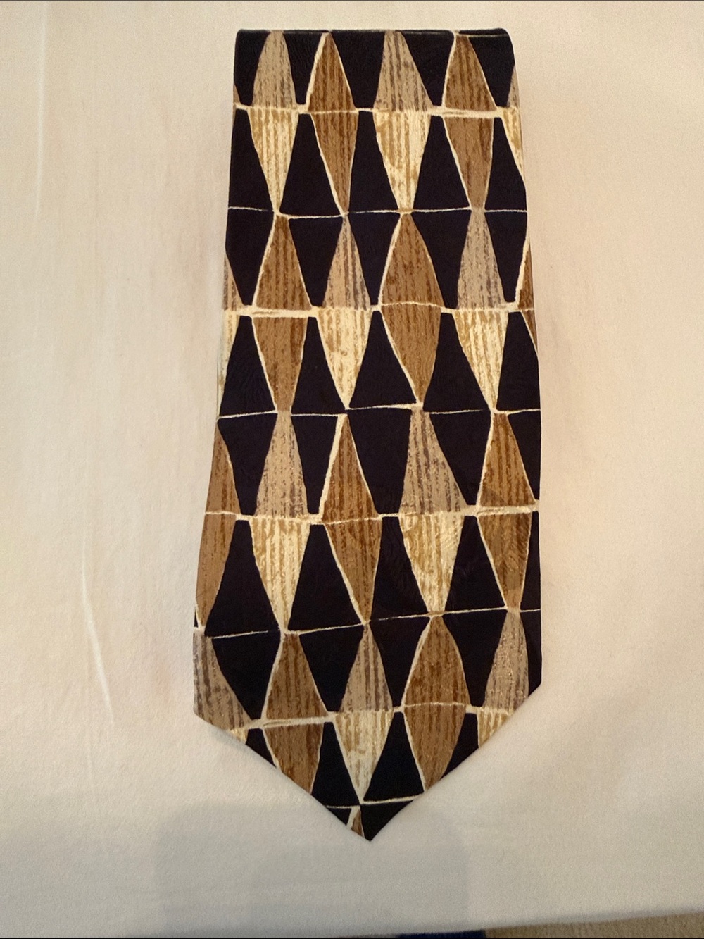 Structure Black and Gold Geometric Men's Tie